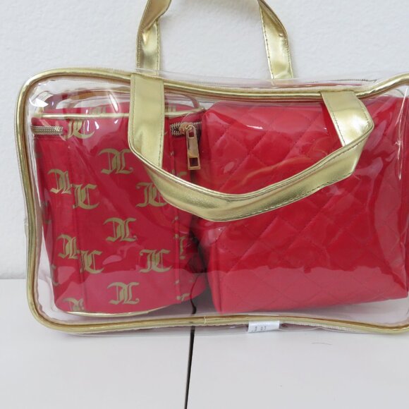 5pc {Juicy Couture} Nested Travel Cosmetic Bags Set - Picture 8 of 9